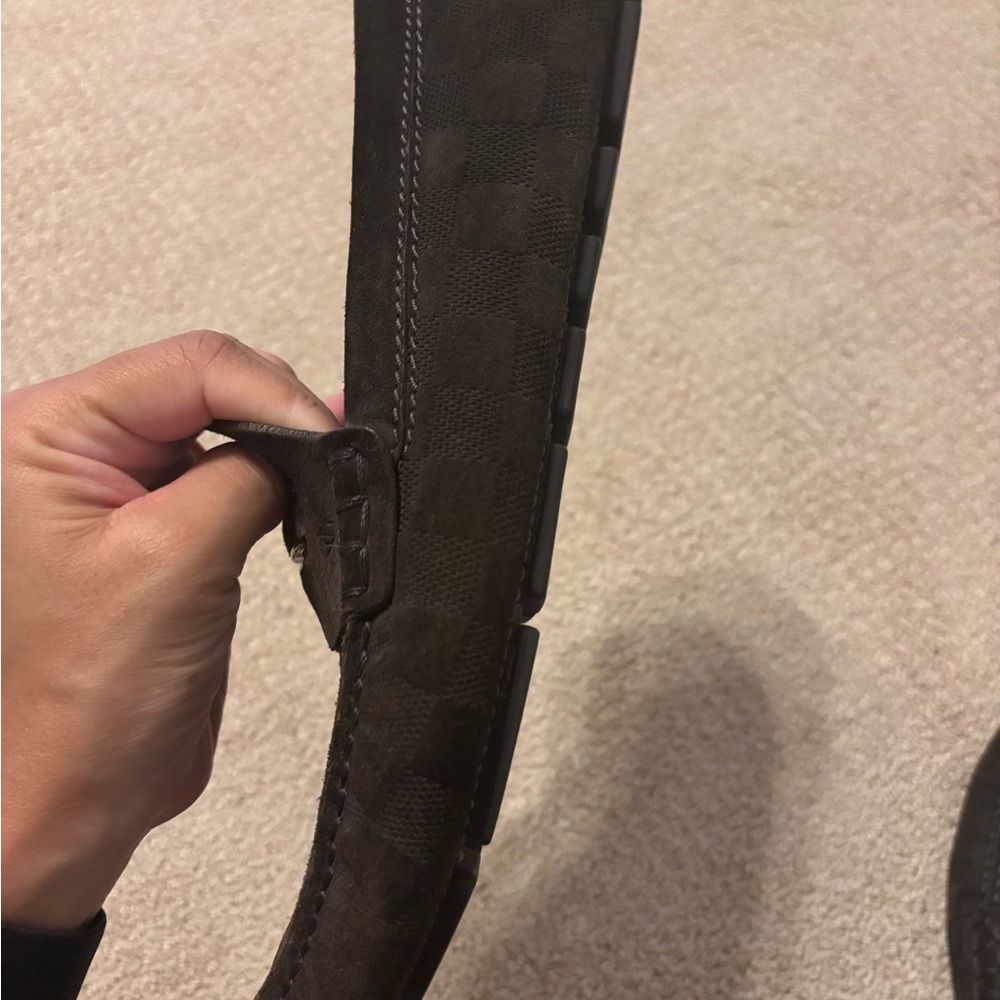 Louis Vuitton Men's Dark Brown Suede Penny Loafers - Picture 3 of 14